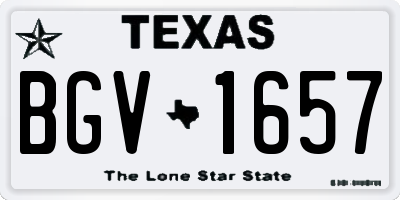 TX license plate BGV1657