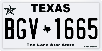 TX license plate BGV1665