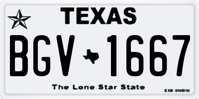 TX license plate BGV1667