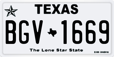 TX license plate BGV1669