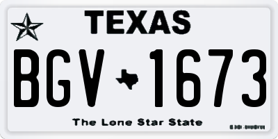 TX license plate BGV1673