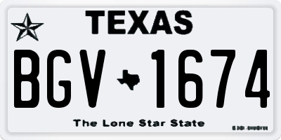 TX license plate BGV1674