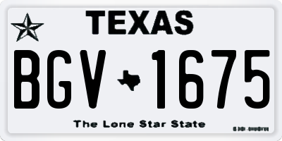 TX license plate BGV1675