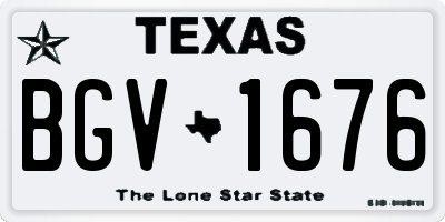 TX license plate BGV1676