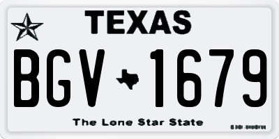 TX license plate BGV1679
