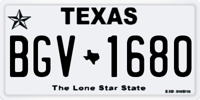 TX license plate BGV1680