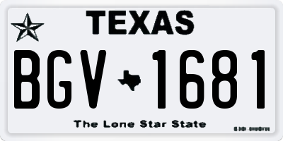 TX license plate BGV1681