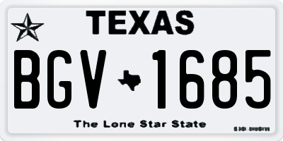 TX license plate BGV1685