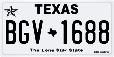 TX license plate BGV1688