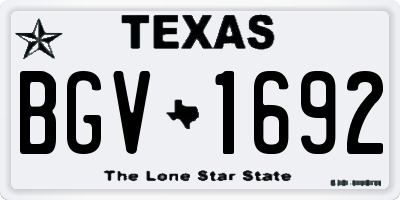 TX license plate BGV1692