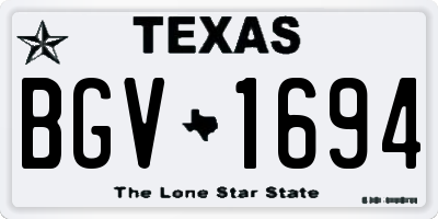 TX license plate BGV1694