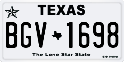 TX license plate BGV1698