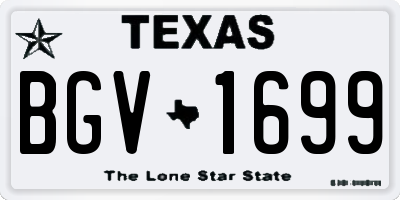 TX license plate BGV1699