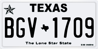 TX license plate BGV1709