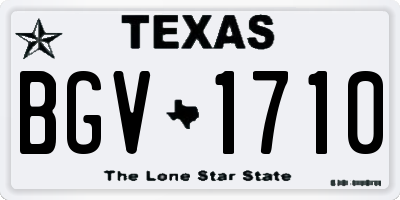 TX license plate BGV1710