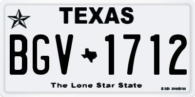 TX license plate BGV1712