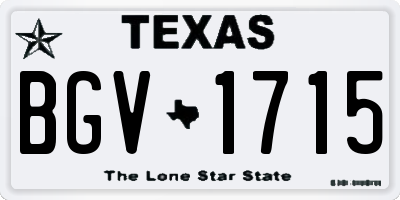 TX license plate BGV1715