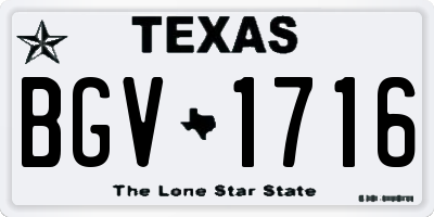 TX license plate BGV1716