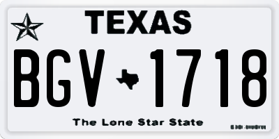 TX license plate BGV1718