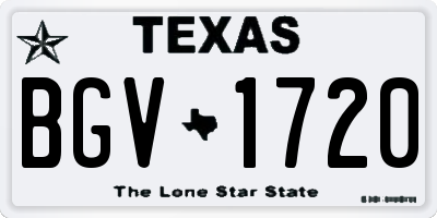 TX license plate BGV1720