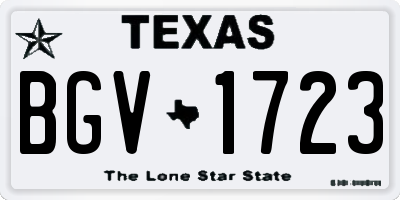 TX license plate BGV1723
