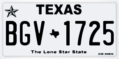 TX license plate BGV1725