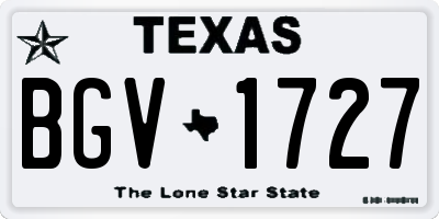 TX license plate BGV1727
