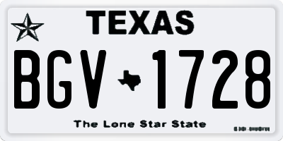 TX license plate BGV1728