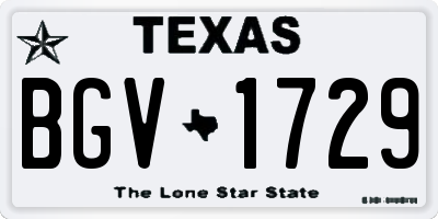 TX license plate BGV1729