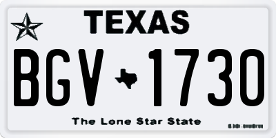 TX license plate BGV1730