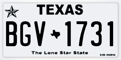 TX license plate BGV1731