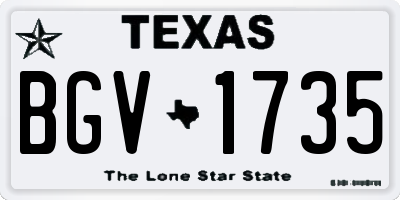 TX license plate BGV1735
