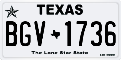 TX license plate BGV1736