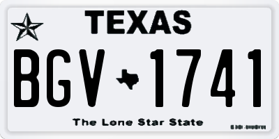 TX license plate BGV1741