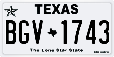 TX license plate BGV1743