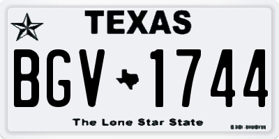TX license plate BGV1744