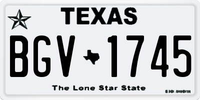 TX license plate BGV1745