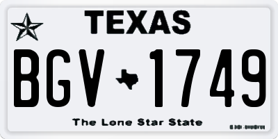 TX license plate BGV1749