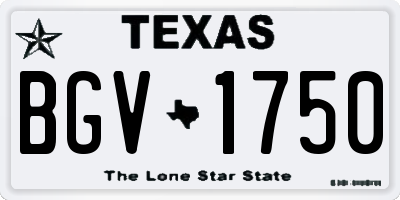 TX license plate BGV1750