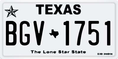 TX license plate BGV1751