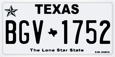 TX license plate BGV1752