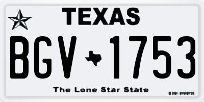 TX license plate BGV1753