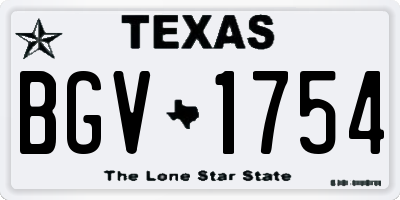 TX license plate BGV1754