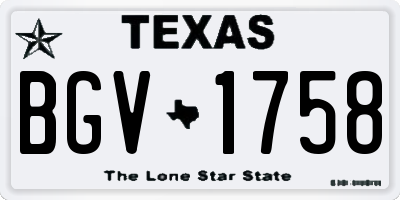 TX license plate BGV1758