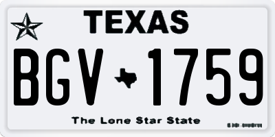 TX license plate BGV1759