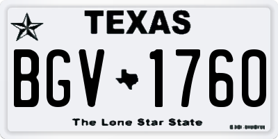 TX license plate BGV1760