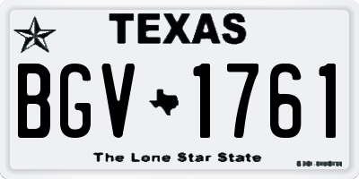TX license plate BGV1761