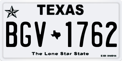 TX license plate BGV1762