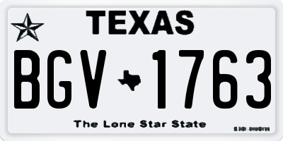 TX license plate BGV1763