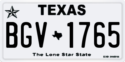 TX license plate BGV1765